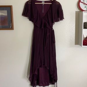 ASOS Plum Midi Dress with Metallic Strips NWT